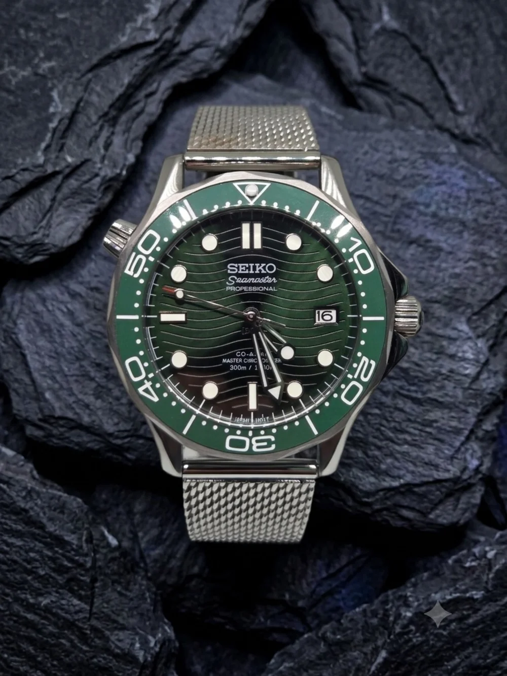 Custom 41mm Automatic Seiko Mod Watch Dark Green Seamaster NH35